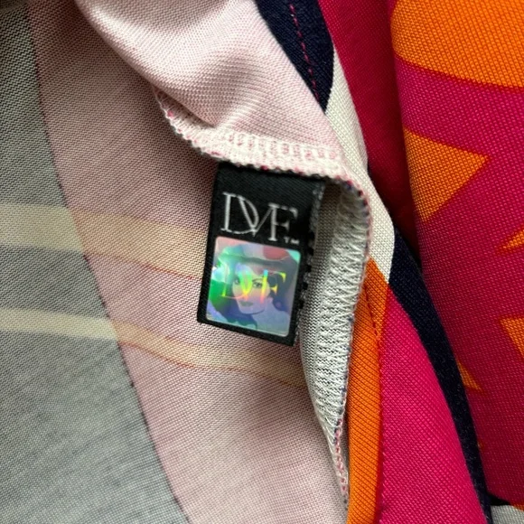 Diane Von Furstenberg Pink and Orange Wrap Dress - Picture 6 of 9